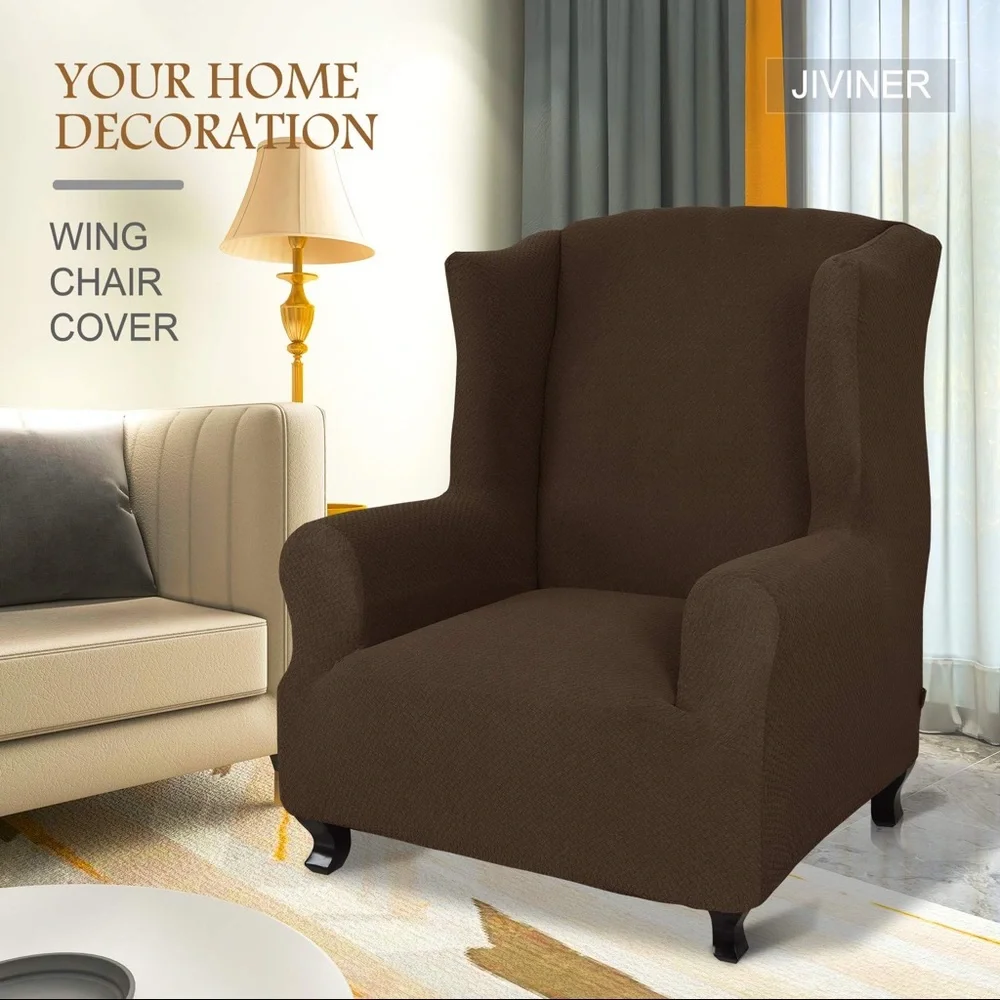 UNIQUE PATTERN85% polyester15% spandex. JIVINER 1 piece wing chair slipcovers